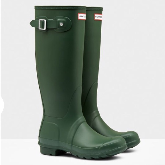 Hunter Shoes - Hunter Original Tall Rain Boots Wellies Green